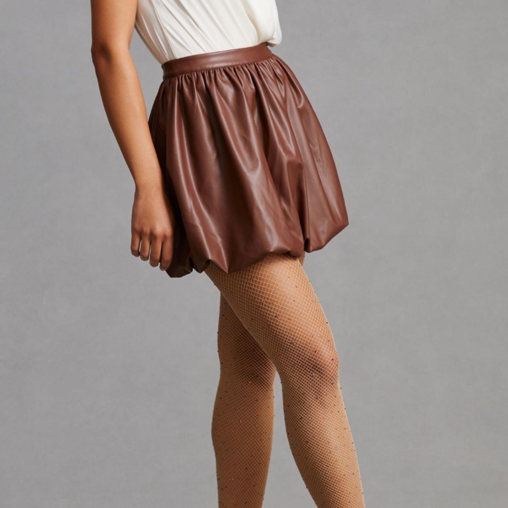 Anthropologie Sunday in Brooklyn Faux Leather Bubble Mini Skirt medium SOLD OUT